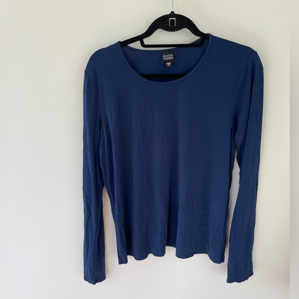 Eileen Fisher 100% silk long sleeve shirt